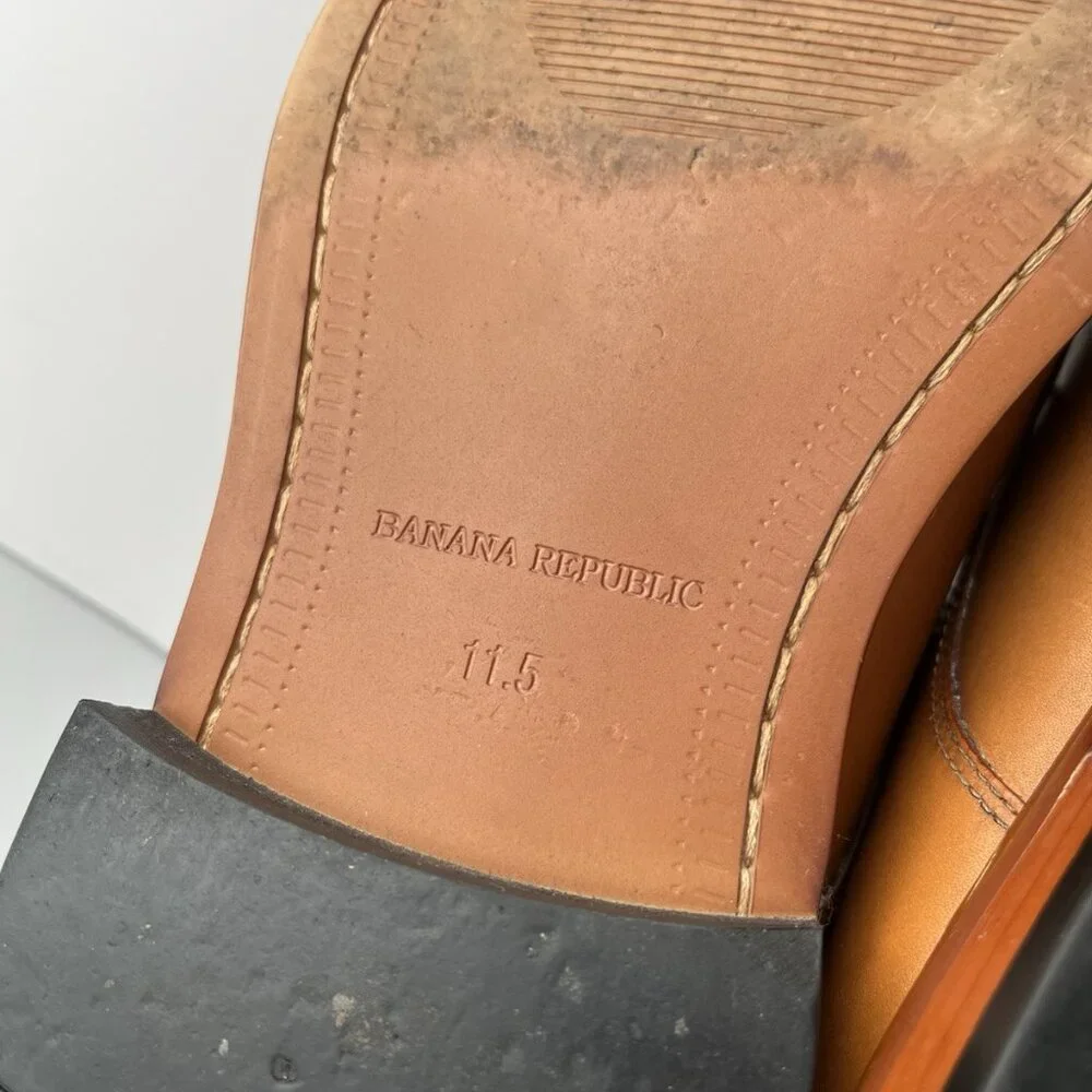 Banana Republic Brown Leather Oxfords Ortholite Dress Derby Shoes Men's 11.5M